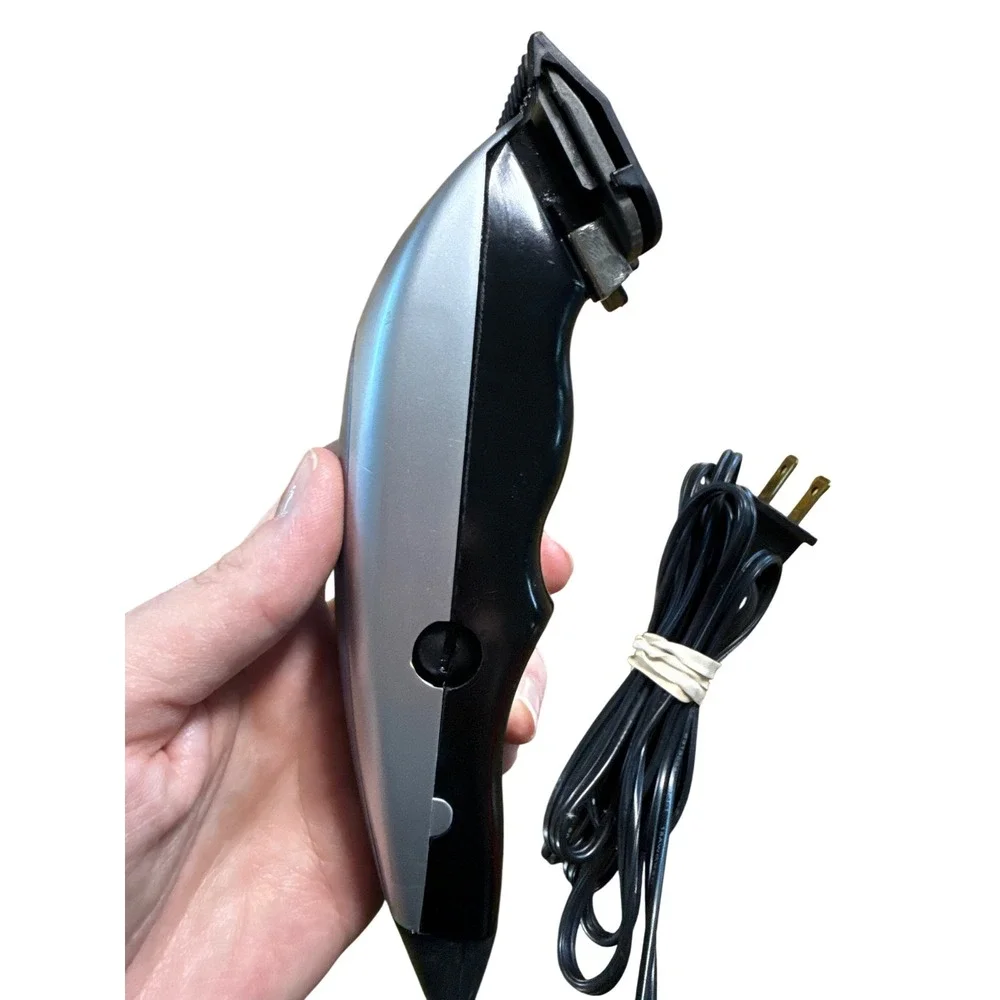 Wahl Adjustable Corded Hair Clippers Silver Black Model NAC Home Grooming Trimmr